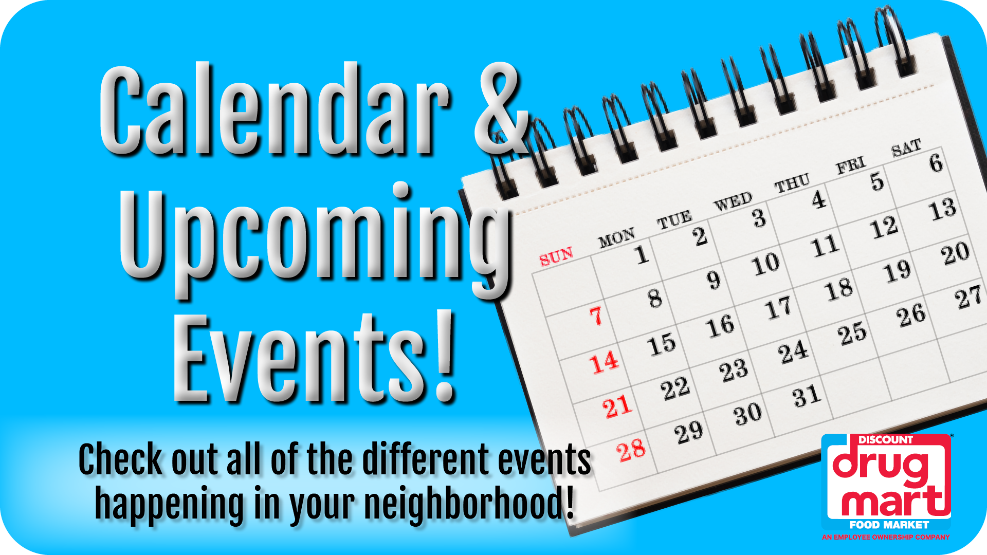 Calendar & Upcoming Events in your neighborhood